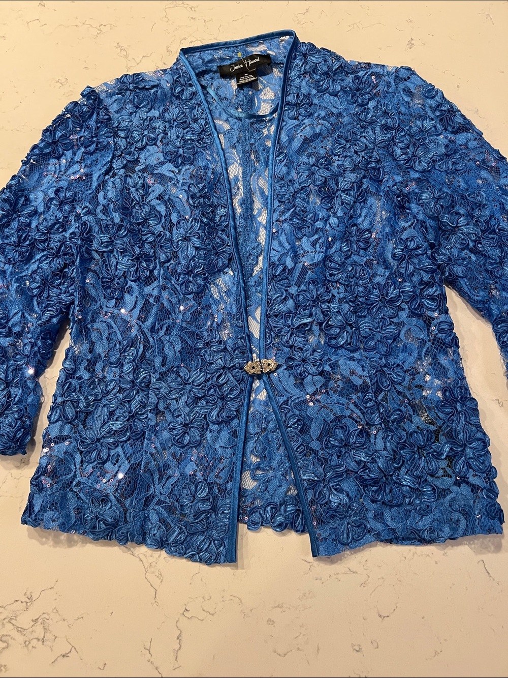 Jessica Howard Royal Blue Floral Lace Jacket